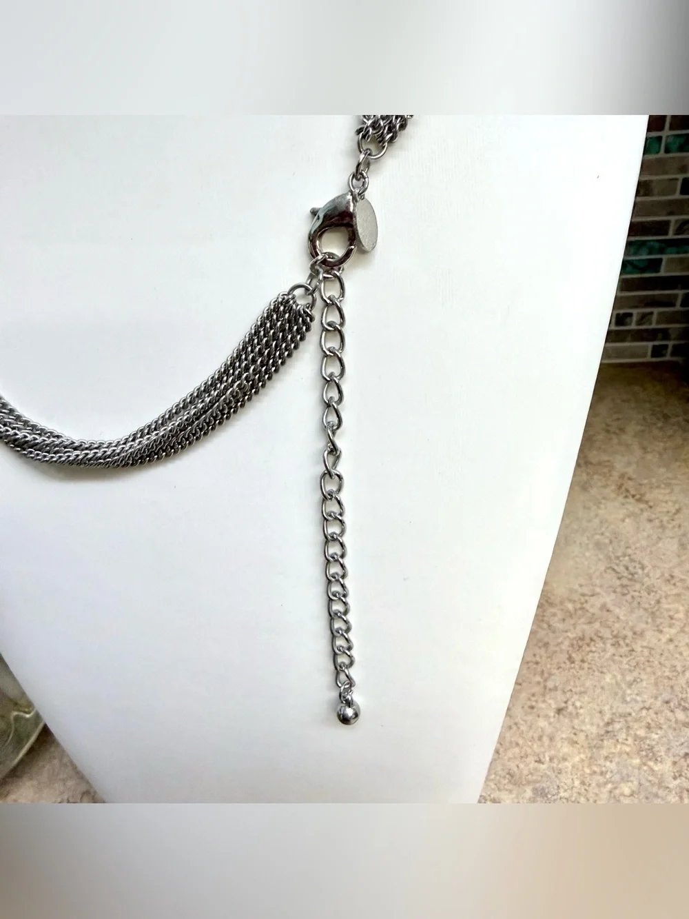 Chico’s bold silver tone statement necklace